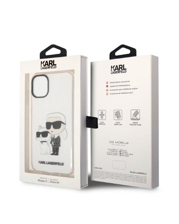 Karl Lagerfeld IML Glitter Karl and Choupette NFT Case для iPhone 11 Прозрачный