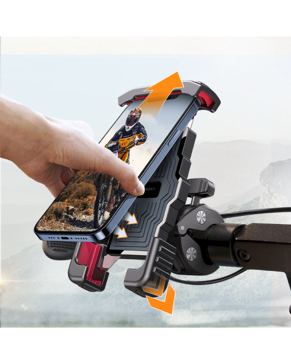 Wozinsky metal bicycle smartphone holder for handlebar black (WBHBK4)