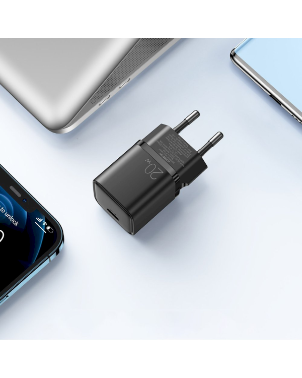 Joyroom быстрое настенное зарядное устройство USB Type C 20W Power Delivery Quick Charge 3.0 AFC черный (L-P202)