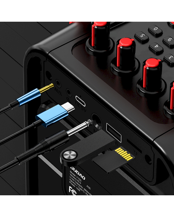 Dudao Y15s беспроводная колонка 10Вт / 4800мАч / микрофон караоке черный