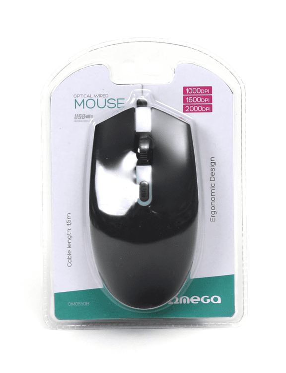 Оптическая компьютерная мышь Omega OM0550B 1200 DPI / USB / черная