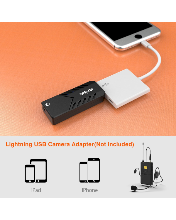 Беспроводной микрофон Fifine K031B для блогов / подкастов / стримов / телефонов / ПК черный