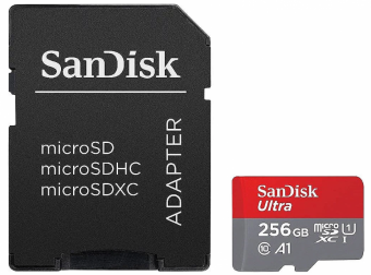 Карта памяти Sandisk Ultra microSDXC 256 ГБ + адаптер