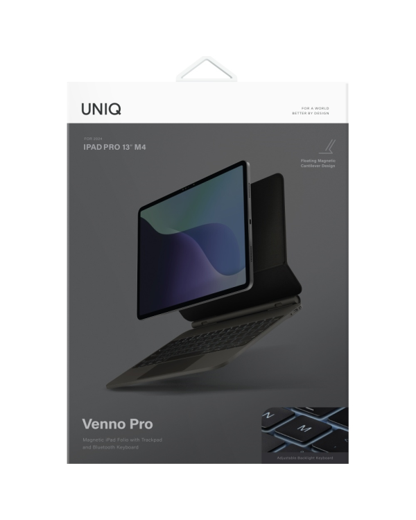 Чехол UNIQ Venno Pro Magnetic Smart с клавиатурой для iPad Pro 13" M4 (2024) черный