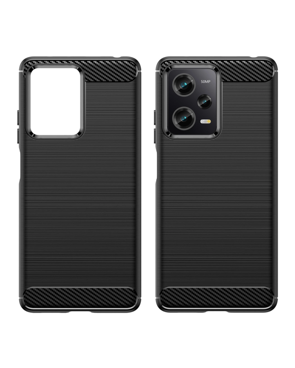 Carbon Case for Xiaomi Poco X5 5G | Redmi Note 12 5G flexible silicone carbon cover black