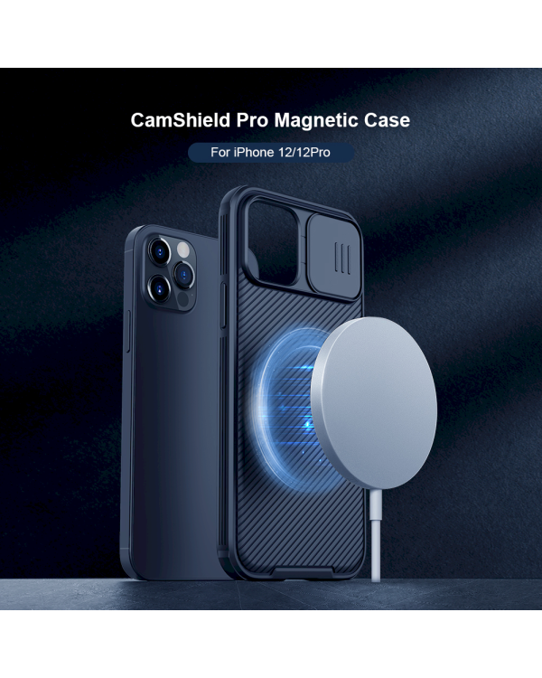 Nillkin CamShield Pro Magnetic Hard Case for iPhone 12/12 Pro 6.1 Blue