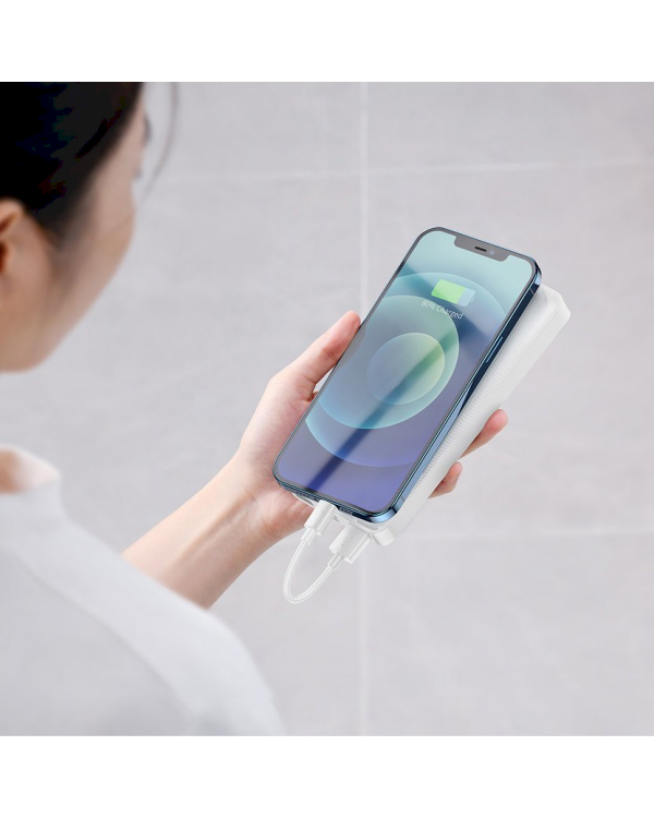 Повербанк Baseus PPDML-J02 Bipow 20000mAh 20W / 2x USB / USB Type C / micro USB / белый