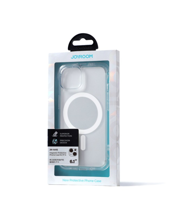 Joyroom JR-14H5 transparent magnetic defender case for Apple iPhone 14 6.1 " with hooks stand (MagSafe Compatible)