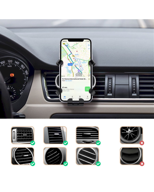 Ugreen Gravity Drive Air Vent Car Mount Phone Holder black (80871)