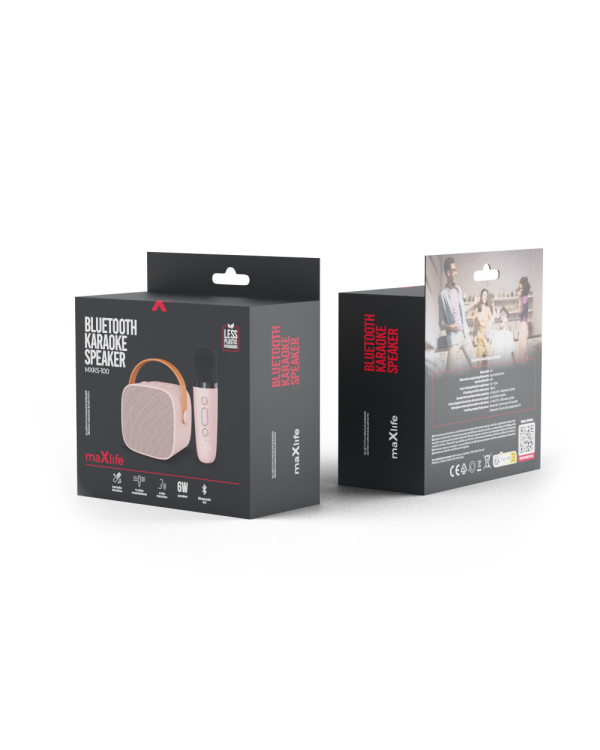 Караоке-колонка Maxlife Bluetooth MXKS-100 розовая