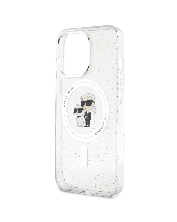 Karl Lagerfeld KLHMP13LHGKCNOT iPhone 13 Pro | 13 6.1" transparent hardcase Karl&Choupette Glitter MagSafe