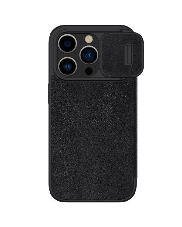 Nillkin Qin Pro Leather Flip Camera Cover Case for iPhone 15 Pro - Black
