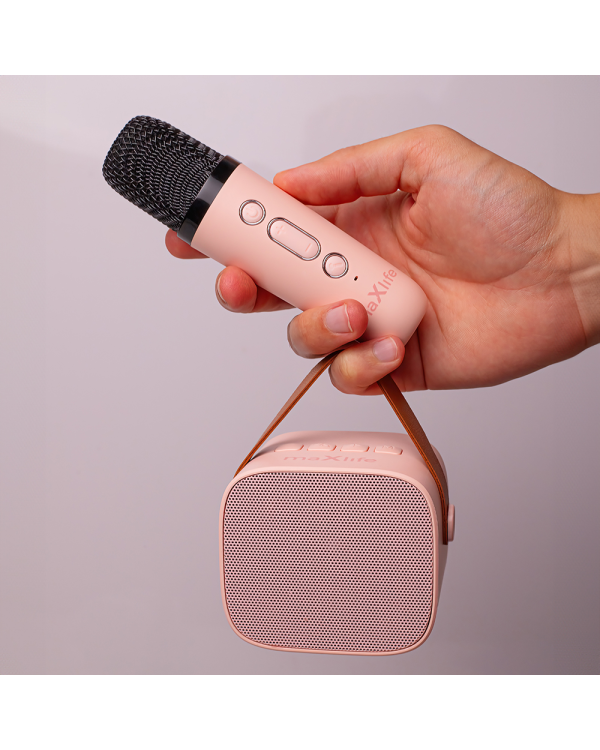 Караоке-колонка Maxlife Bluetooth MXKS-100 розовая