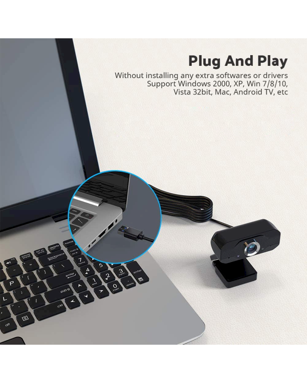 Fusion 1080P WEB Камера с Микрофоном USB 2.0 Черная