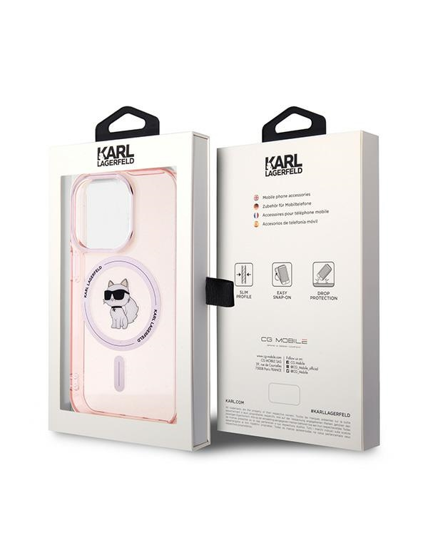 Karl Lagerfeld KLHMP14LHFCCNOP iPhone 14 Pro 6.1" розовый жесткий чехол IML Choupette MagSafe