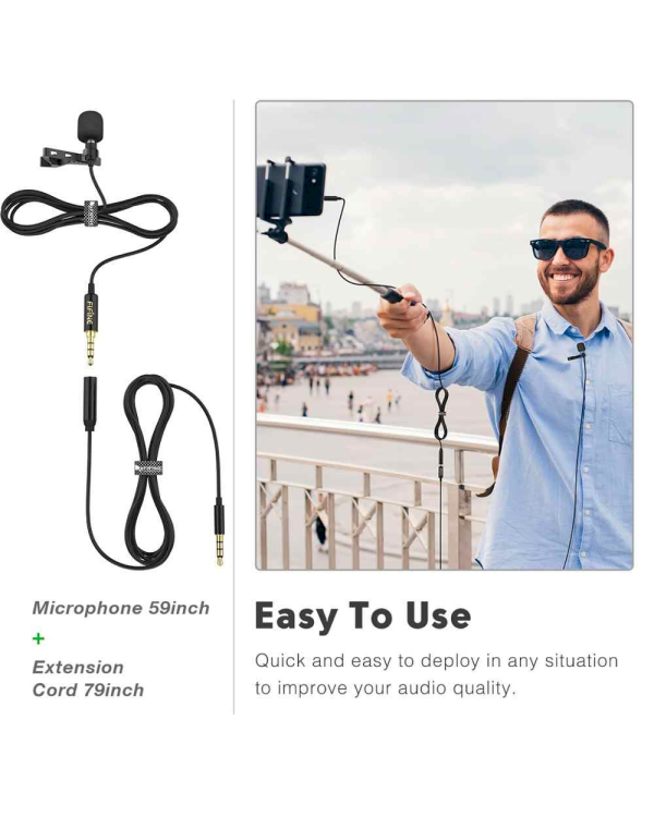 Петличный микрофон Fifine C2 для блогов / подкастов / стримов / телефонов / ПК черный