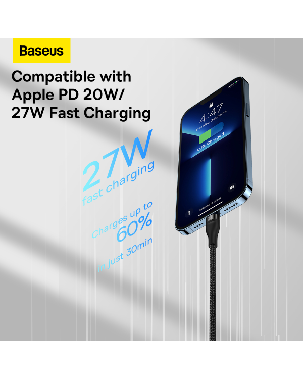 Baseus Flash Series II USB Type C | USB Type A cable - USB Type C | Lightning | micro USB 100 W 1.5 m black (CASS030201)