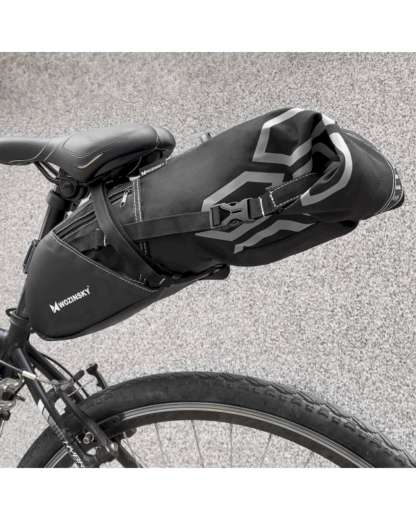 Wozinsky large roomy bicycle bag under the saddle 12 L black (WBB9BK)