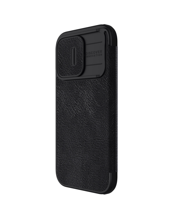 Nillkin Qin Pro Leather Flip Camera Cover Case for iPhone 15 Pro - Black