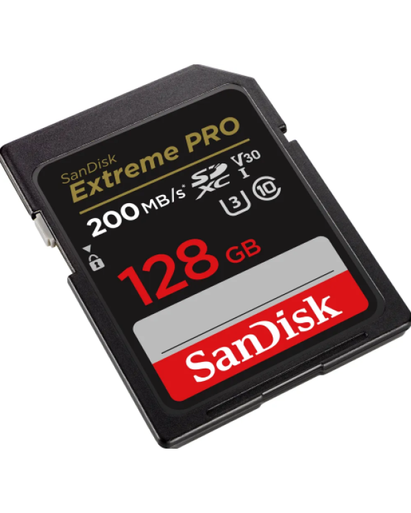Карта памяти SanDisk 128 ГБ Extreme Pro SDXC C10 V30 UHS-I U3