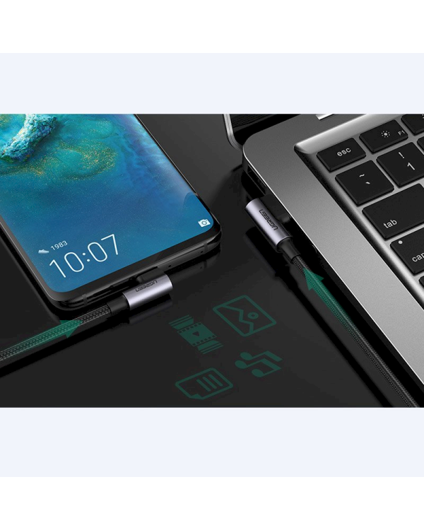 Ugreen USB - USB Typ C angled cable Quick Charge 3.0 QC3.0 3 A 1 m gray (US176 20856)