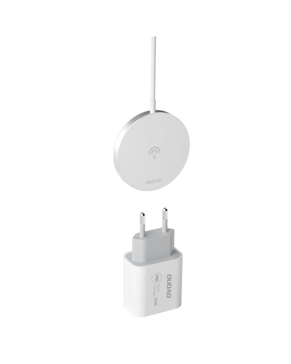 Dudao 15 W magnetic wireles Charger + 20 W wall charger included (MagSafe compatible) white (A12XS)