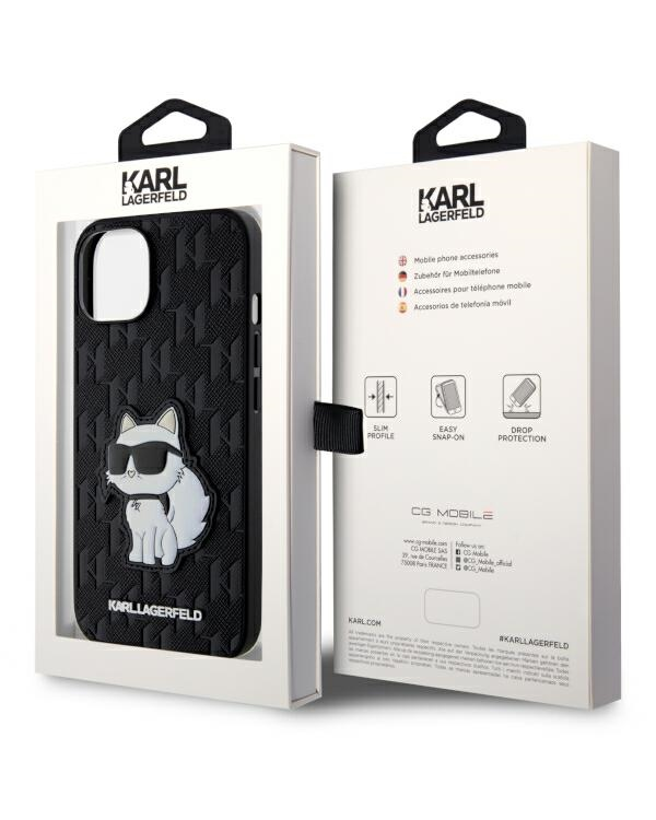 Karl Lagerfeld KLHCP14SSAKHPCK iPhone 14 6.1" черный Saffiano Monogram Choupette