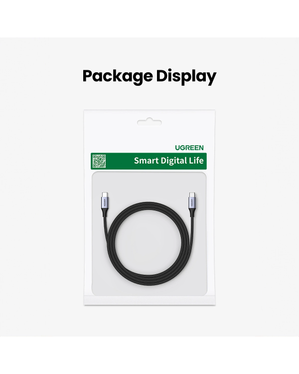 Ugreen US535 USB-C | USB-C PD кабель 240W 5A 1м - серый