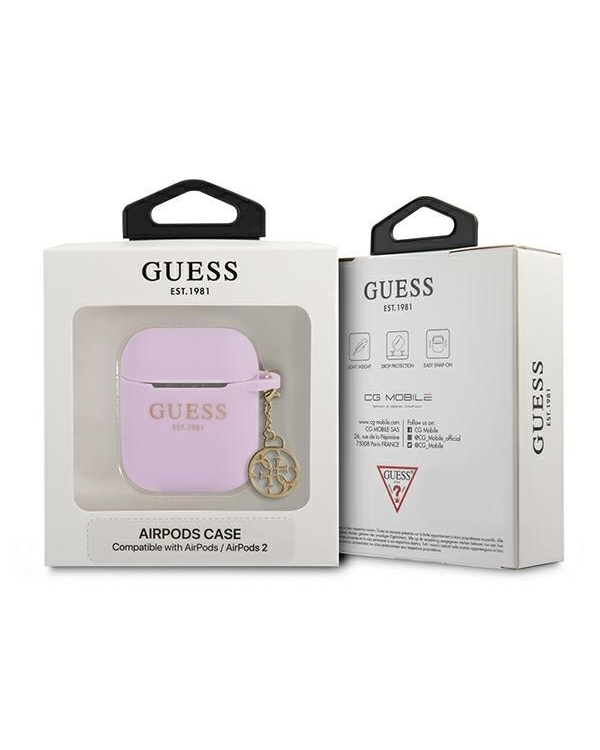 GUA2LSC4EU Guess 4G Charm Silicone Case for Airpods 1|2 Purple
