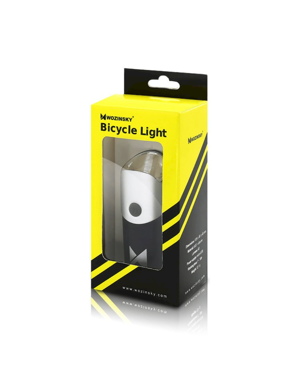 Wozinsky передний велосипедный фонарик с USB зарядом черный - серебряный