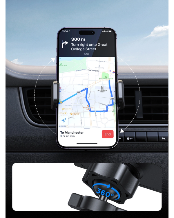 Joyroom автомобильный держатель телефона для вентиляционного отверстия черный (JR-ZS377)