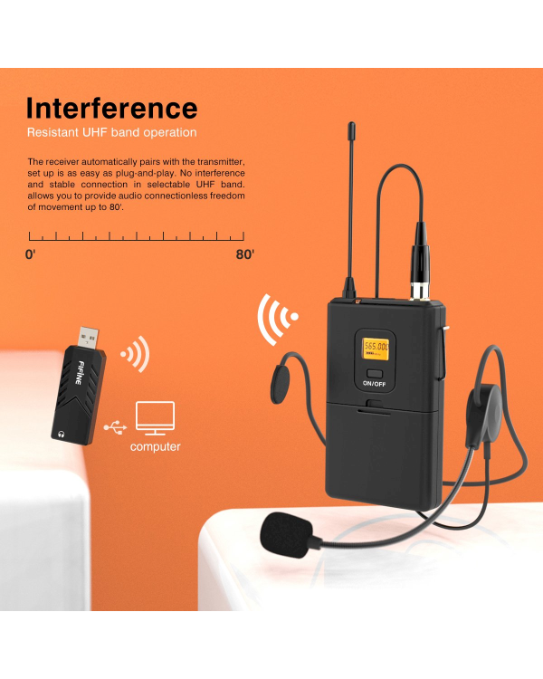 Беспроводной микрофон Fifine K031B для блогов / подкастов / стримов / телефонов / ПК черный