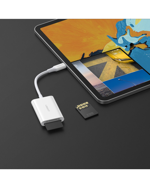 Ugreen memory card reader OTG SD 4.0 | micro SD (TF) 4.0 (UHS-II, UHS-2 - 280 MBps) to USB Type C 3.2 Gen 1 white (CM265 60724)