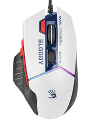 Проводная игровая мышь A4TECH Bloody W95 Max | RGB | 8 кнопок |12000CPI | белый с синим