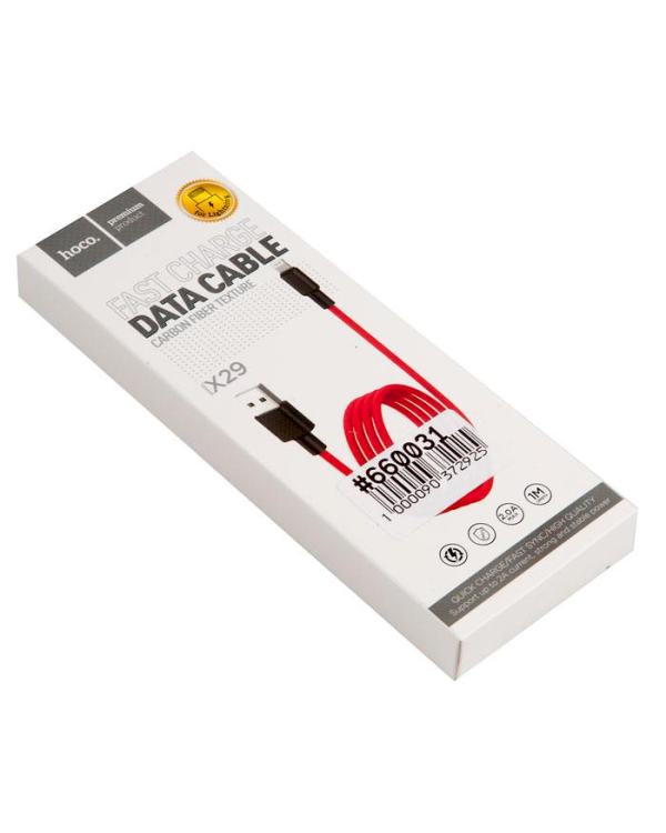 Hoco X29 Carbon Lightning Провод (MD818) Из Прочного Материала 100 cm Красный