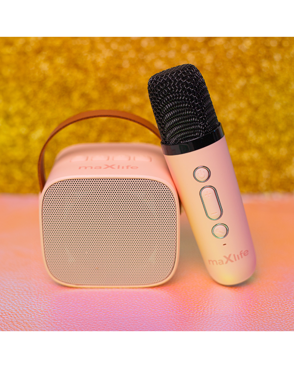 Караоке-колонка Maxlife Bluetooth MXKS-100 розовая