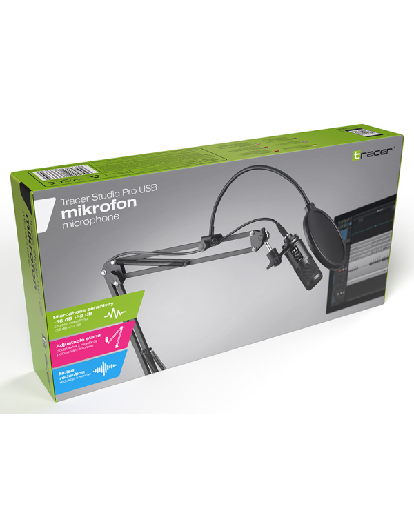 Микрофон TRACER Studio Pro USB PC + фильтр и держатель
