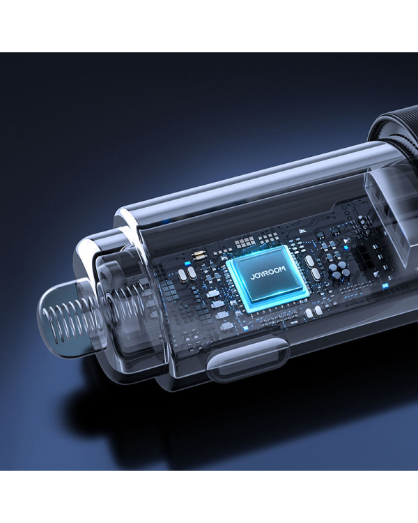 Joyroom JR-CL10 автомобильное зарядное устройство 2 x USB | подсветка | 24 Вт | кабель 3 в 1 | 1,2 м черный