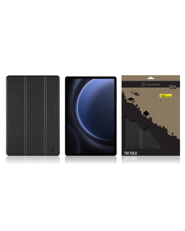 Tactical Book Tri Fold Case for Samsung X610|X616 Galaxy Tab S9 FE+ Black