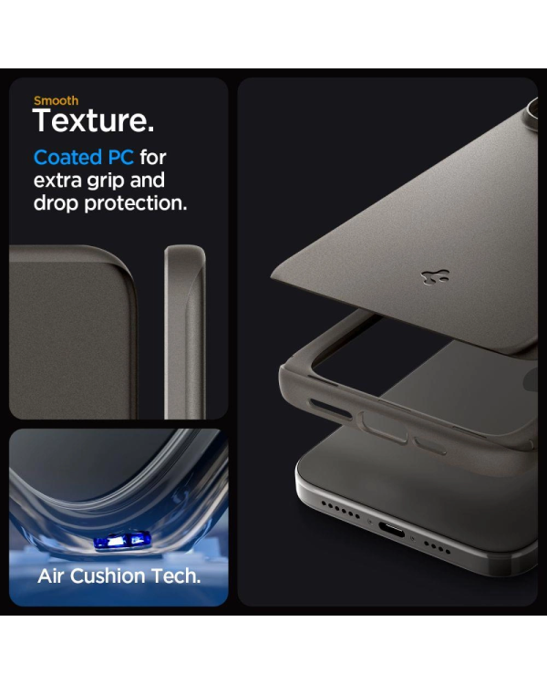 Spigen Thin Fit, gunmetal - iPhone 15 Pro Max