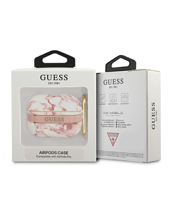 Guess GUAPHCHMAP AirPods Pro cover różowy|pink Marble Strap Collection