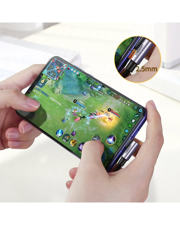 Ugreen angled cable USB Type C - USB Type C Power Delivery 60 W 20 V 3 A 1 m black-gray cable (US255 50123)