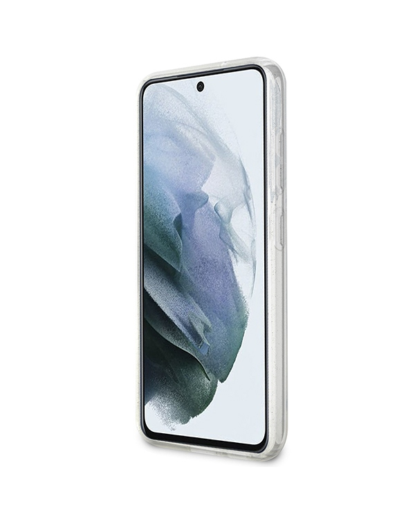 Karl Lagerfeld IML Glitter Karl and Choupette NFT Case for Samsung Galaxy S23+ Transparent