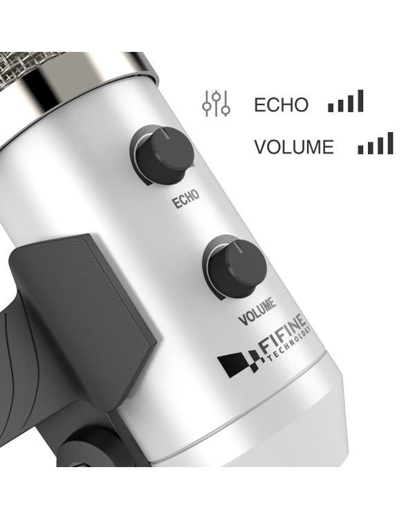 Микрофон Fifine K056A для игр | подкасты | потоки | штатив | белый
