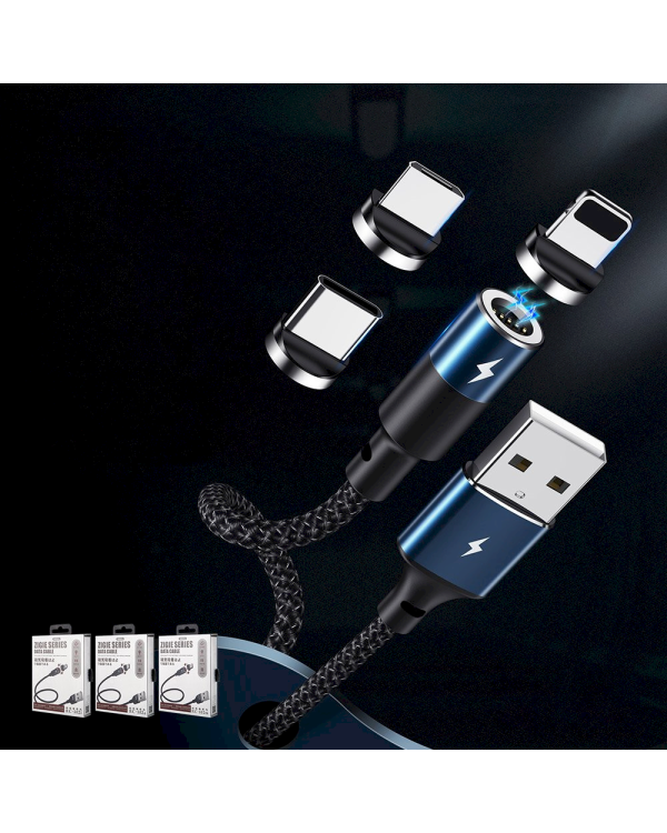 Remax Zigie Magnetic Cable USB For Lightning 3A 1.2m black (RC-102i black)