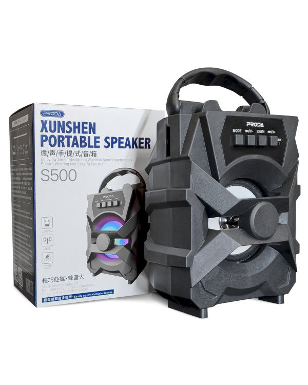 Proda Xunshen портативная беспроводная Bluetooth-колонка FM-радио / SD-кардридер / AUX / USB черный