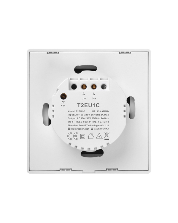 Умный выключатель WiFi + RF 433 Sonoff T2 EU TX (1-канальный)