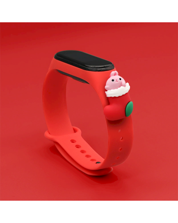 Fusion Xmas Santa ремешок для часов Xiaomi Mi Band 3 / 4 красный