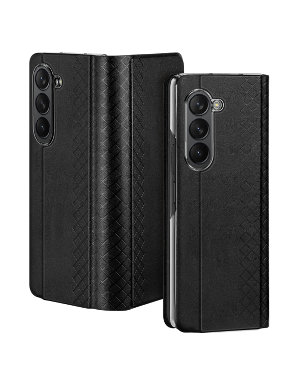Dux Ducis Bril Leather Flip Wallet Case for Samsung Galaxy Z Fold5 5G - Черный