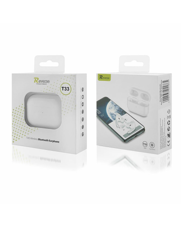 Reverse T33 Беспроводные наушники с микрофоном белые